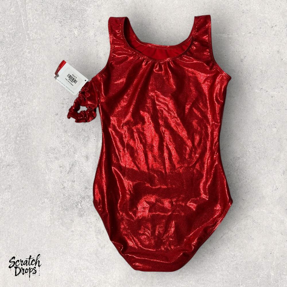 Leotard Red Size Small Women's Gymnastics Dance Bodysuit Athletic Stretch Fit